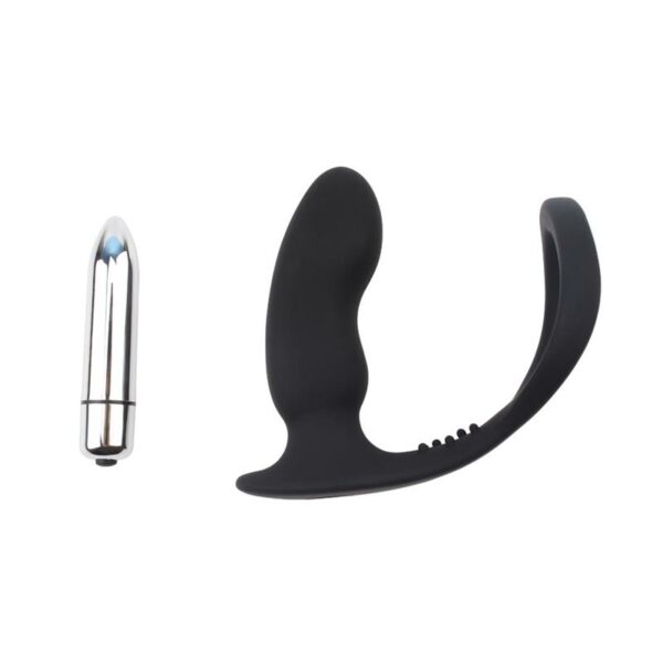 Anillo para el Pene con Plug Anal Negro - Imagen 10