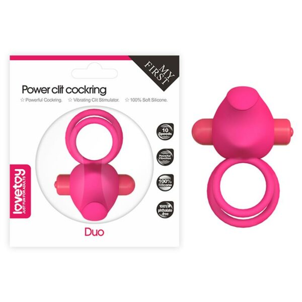 Anillo Vibrador Doble Power Clit Duo Rosa