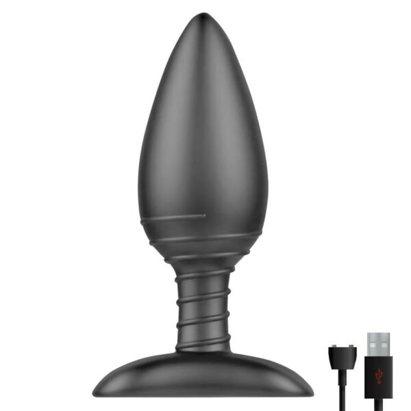 Asher Plug Anal con Control Remoto USB Magnético Negro - Imagen 2