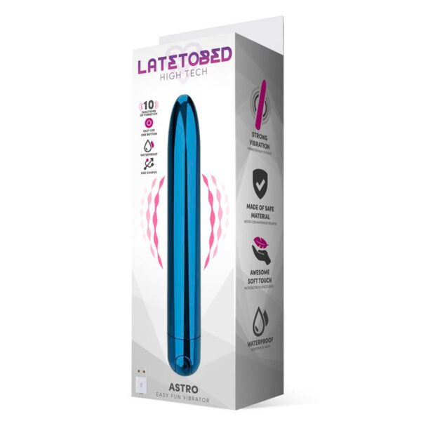 Astro Vibrador 10 Funciones 18.5 cm USB Azul - Imagen 2