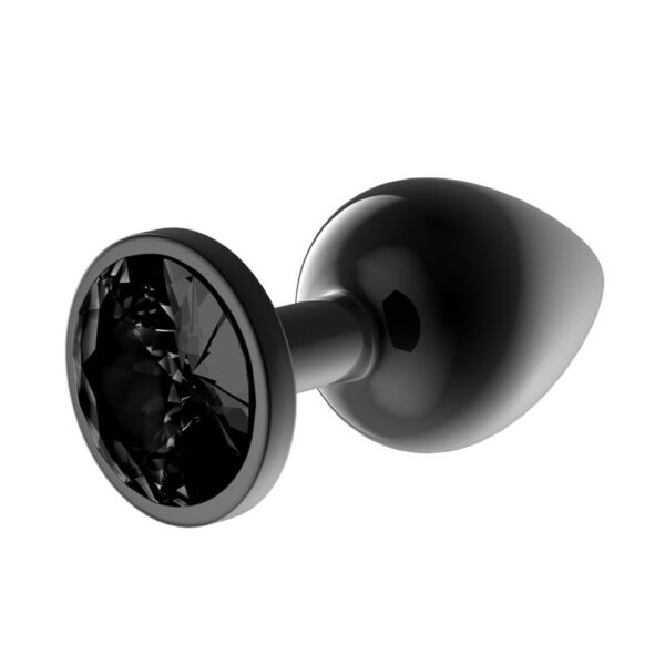 Blackgem Plug Anal Metálico con Joya Color Negro Talla M