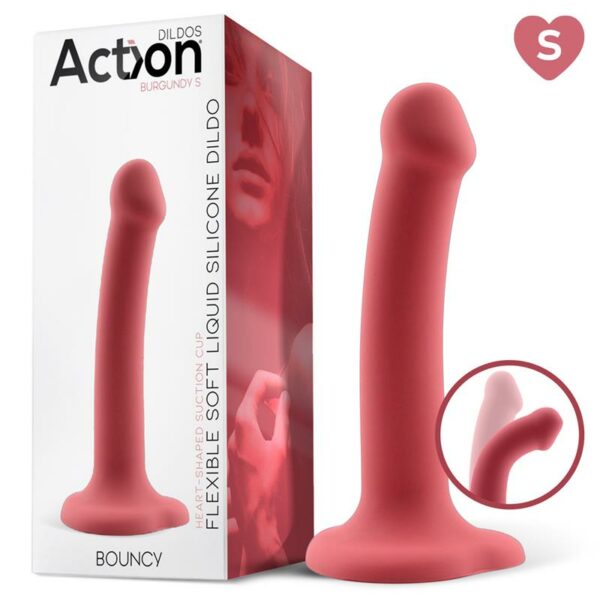 Bouncy Dildo Silicona Líquida Hiper Flexible 6.5 - 16.5 cm Talla S Burgundy