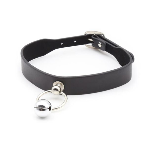 Collar con Aro y Cascabel Negro - Imagen 4