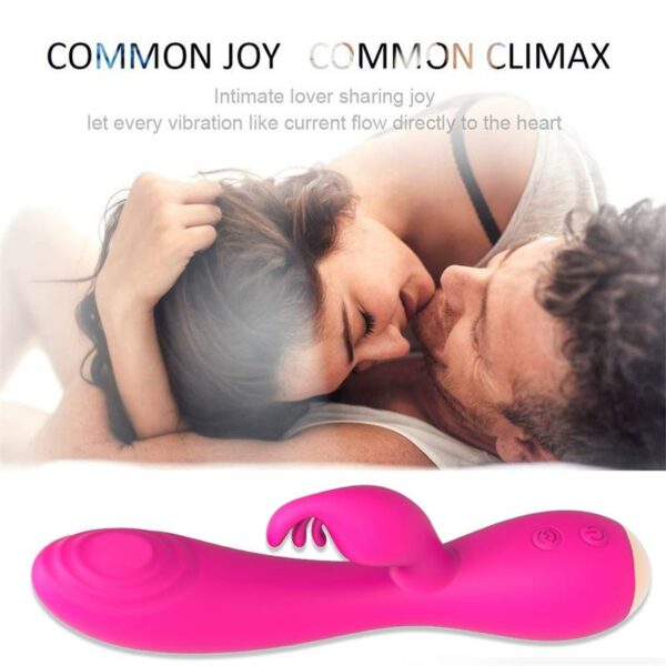 Conejito Vibrador Magic Stick con Pulsación Fucsia