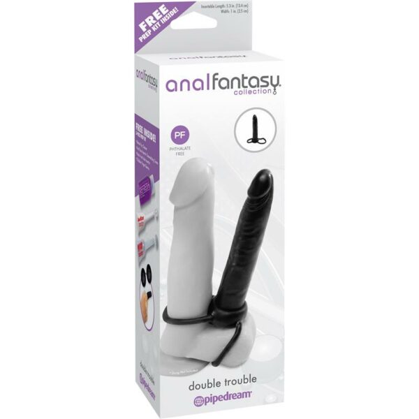 Dildo Anal Double Trouble - Color Negro - Imagen 2