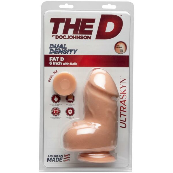 Dildo Dual Density Fat D con Testículos 6 Ultraskyn Vainilla