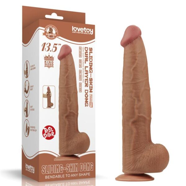 Dildo Dual Density Piel Deslizante 13.5 - Imagen 2