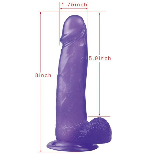Dildo Jelly Studs 8 Púrpura - Imagen 2