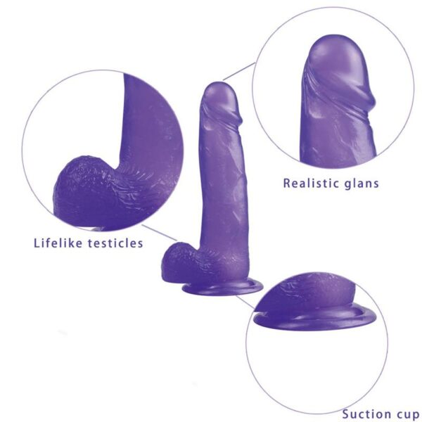 Dildo Jelly Studs 8 Púrpura - Imagen 4