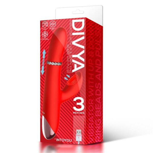 Divya Vibrador con Aro de Bolas Internas Up and Down y Pulsación 3 Motores Independientes USB