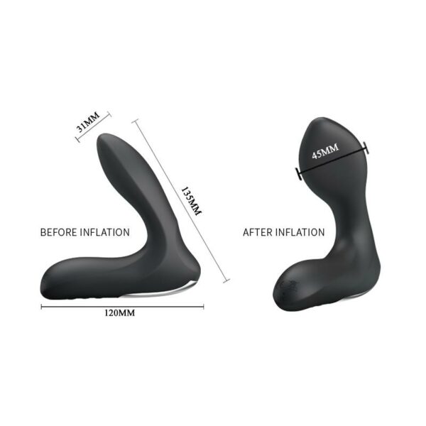 Estimlador Anal Inflable Leonard Silicona USB Negro - Imagen 6