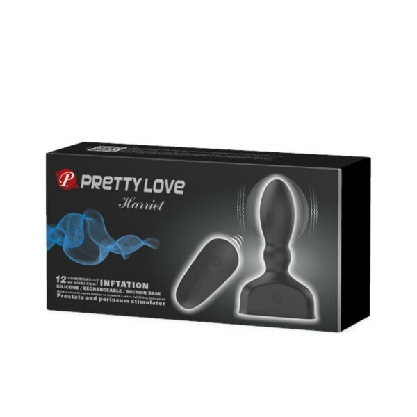 Estimulador Anal Harriet Inflable USB Silicone Negro