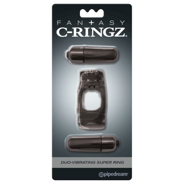 Fantasy C-Ringz  Super Anillo Duo Vibrador Negro - Imagen 4