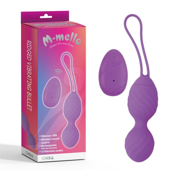 Huevo Vibrador Control Remoto Ridged USB Silicona 7.4