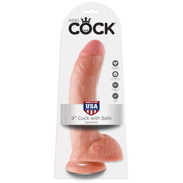 King Cock Pene con Testículos de 9 - Color Natural - Imagen 5