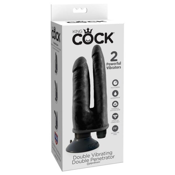 King Cock Vibrador Doble 8 - Color Negro - Imagen 6