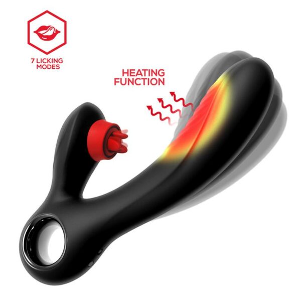 Niza Vibrador con Calor y Triple Lengua Estimuladora de Clítoris