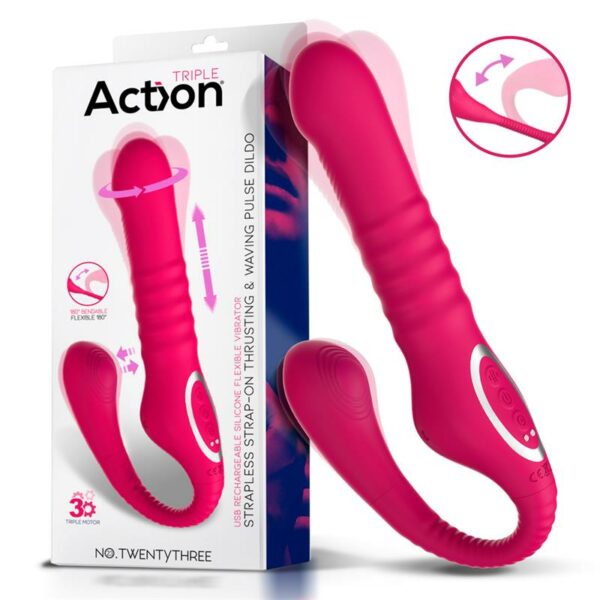 No. TwentyThree Vibrador Doble con Pulsación y Thrusting Flexible 180º