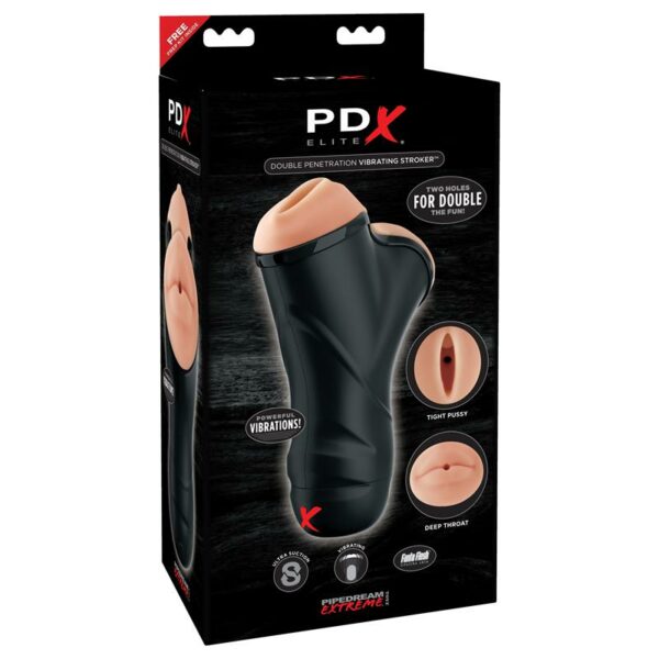 PDX Elite Masturbador de Doble Penetración Vibrador