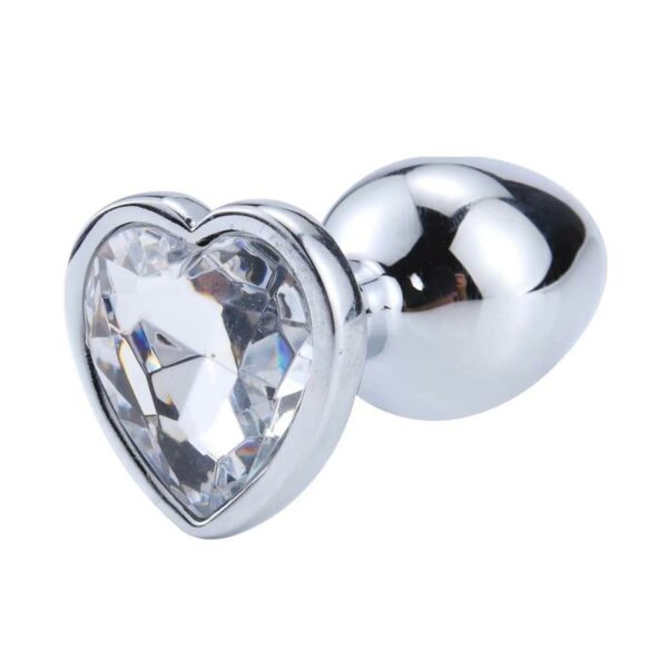 Plug Anal con Joya de Corazón Blanco Talla S - Imagen 7