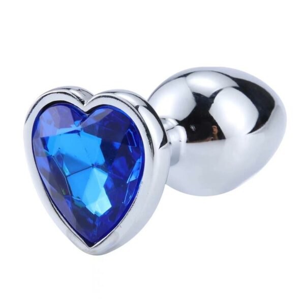 Plug Anal con Joya de Corazón Blue Sapphire Talla L - Imagen 3