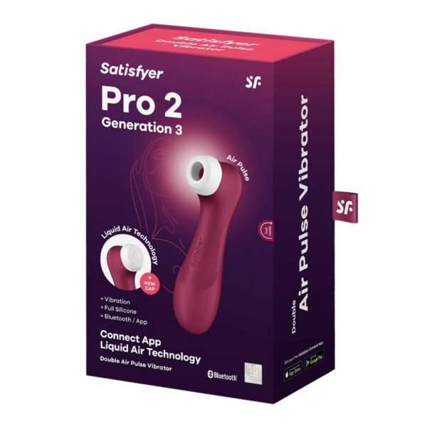 Pro 2 Gen 3 Liquid Air Technology Succión y Vibración App Connect Wine Red - Rojo Vino - Imagen 3