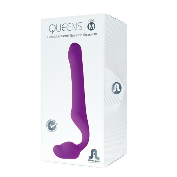 Queens M Dildo Strap-On sin Tirantes Talla M Silicona Púrpura