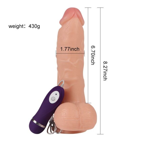 Vibrador Realista Control Remoto Adam 21 cm - Imagen 4