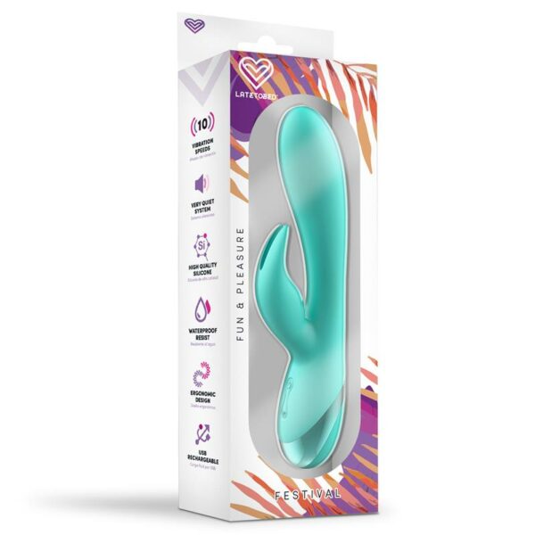 Vibrador Pertes USB Celeste