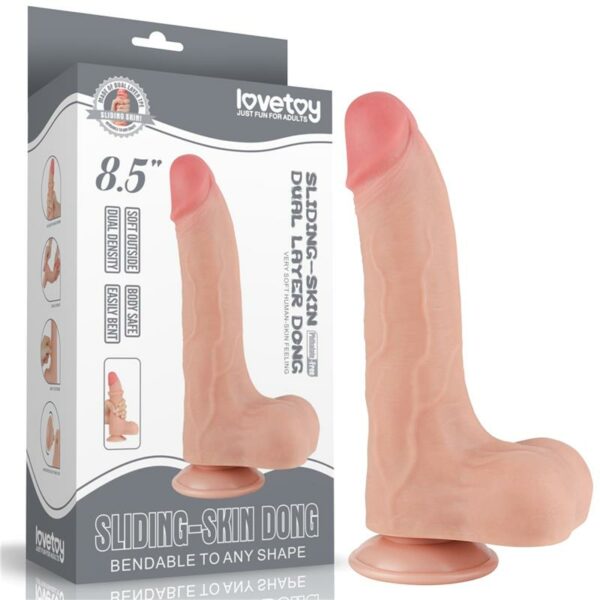 Dildo Dual Layer Piel Deslizante 8.5