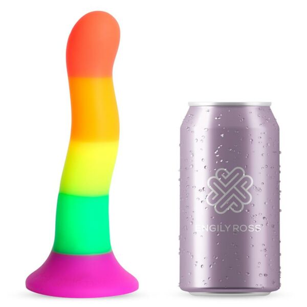 Dildo Silicona Líquida Color Arcoiris 18 cm