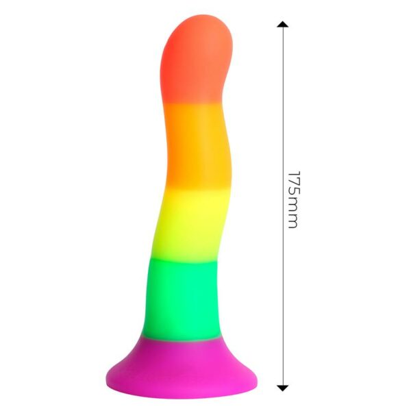 Dildo Silicona Líquida Color Arcoiris 18 cm