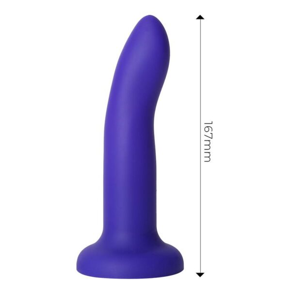 Dildo que Cambia de Color Azul a Púrpura con Vibración Talla M Silicona Líquida 17 cm