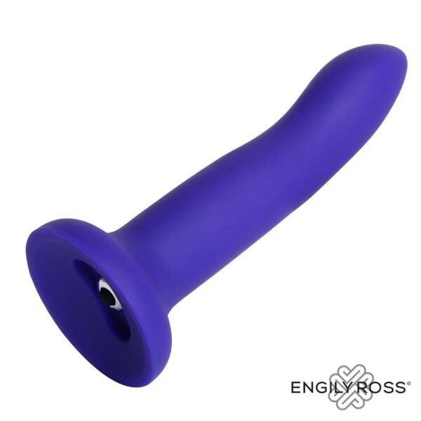 Dildo que Cambia de Color Azul a Púrpura con Vibración Talla M Silicona Líquida 17 cm