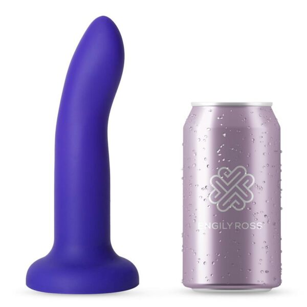 Dildo que Cambia de Color Azul a Púrpura con Vibración Talla M Silicona Líquida 17 cm