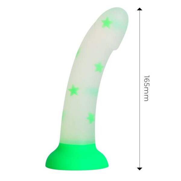 Dildo que Brilla en la Oscuridad Confetti Star Silicona Líquida 17 cm