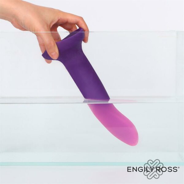 Dildo que Cambia de Color Azul a Rosa Talla M Silicona Líquida 17 cm