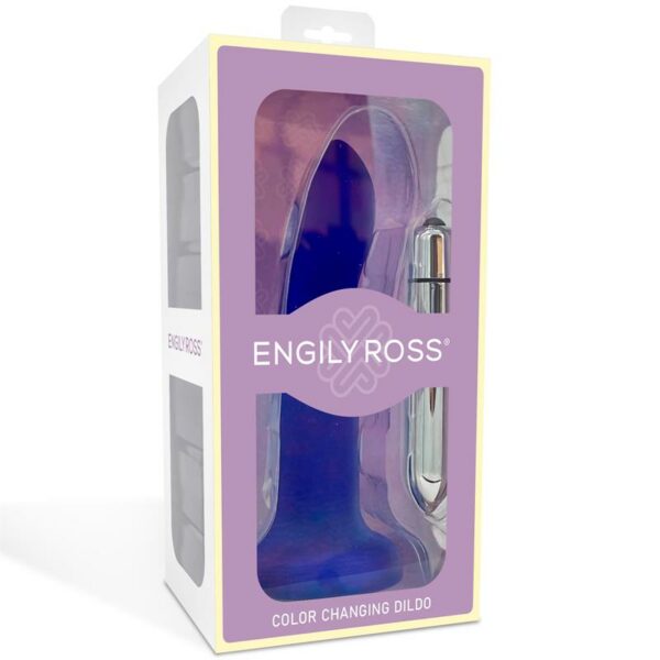 Dildo que Cambia de Color Púrpura a Rosa Talla S Silicona Líquida 14 cm