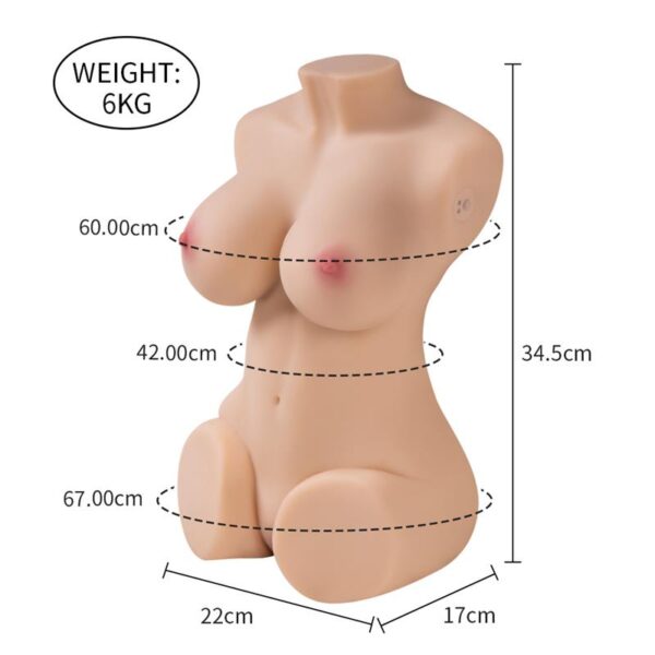 Masturbador Torso Wendy con Vibración y Sucking 6 kg - Imagen 14