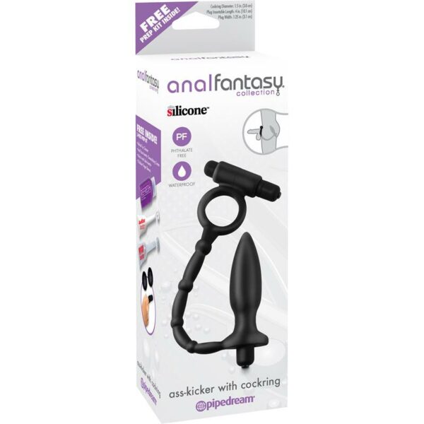 Anal Fantasy Collection Ass-Kicker with Cockring - Color Negro