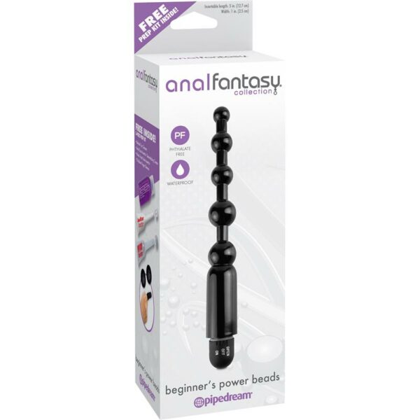 Cadena Anal Power Beads para Principiantes - Color Negro