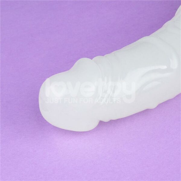 Dildo Doble Lumino Luz Azul 18.5