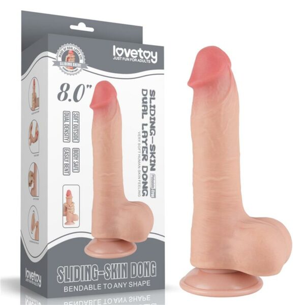 Dildo Dual Layer Piel Deslizante 8