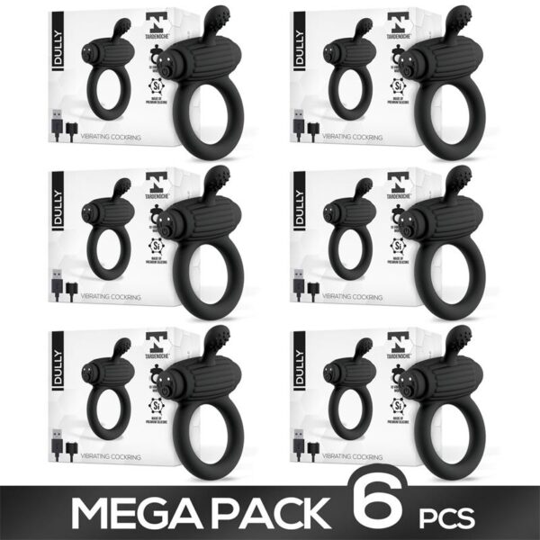 Pack 5+1 Dully Anillo Vibrador USB Magnético Silicona