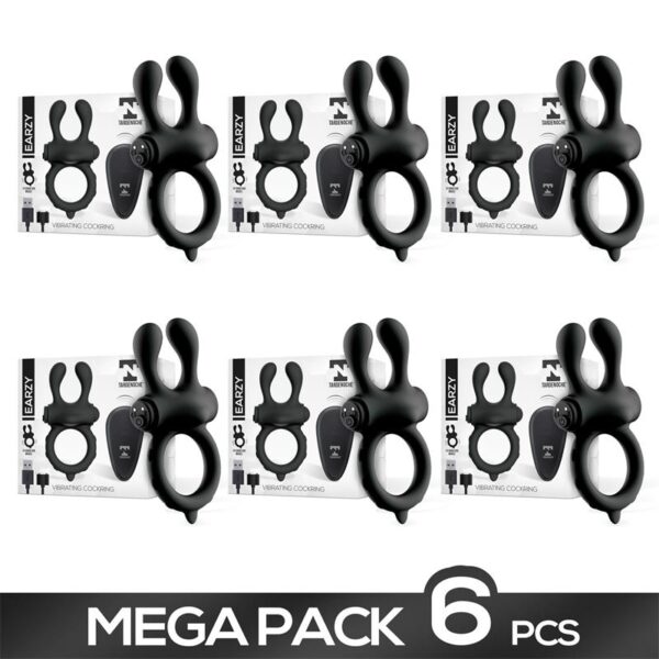 Pack 5+1 Earzy Anillo Vibrador con Control Remoto USB Magnético Silicona