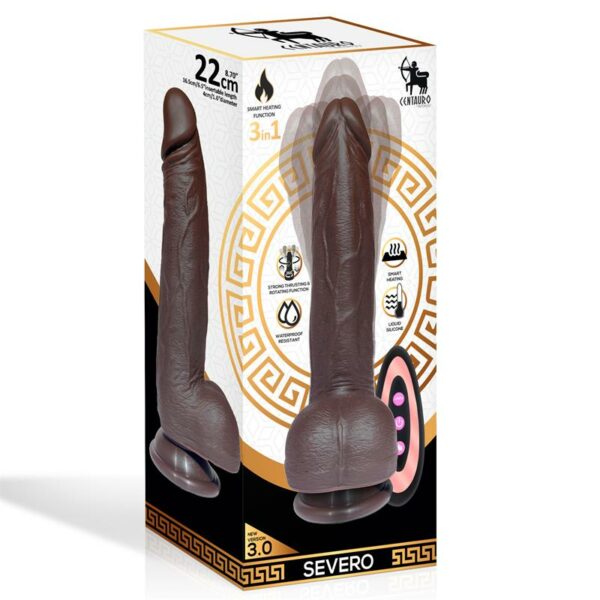 Severo Dildo Realista Turbo Shaking con Thrusting, Rotación 360º y Control Remoto Silicona Líquida