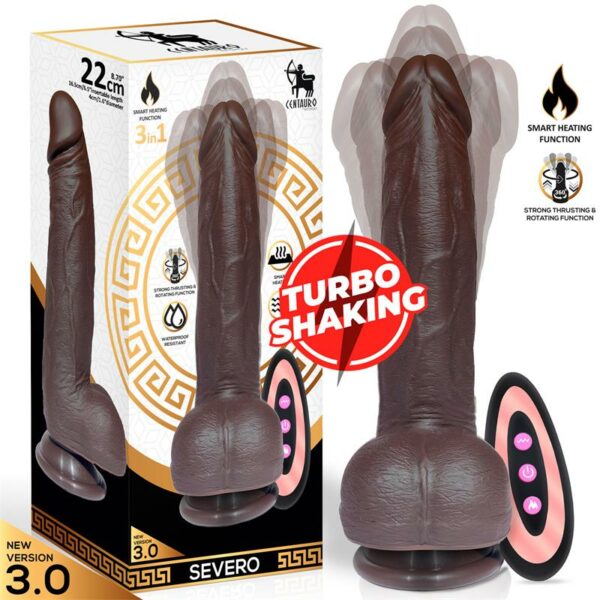 Severo Dildo Realista Turbo Shaking con Thrusting, Rotación 360º y Control Remoto Silicona Líquida