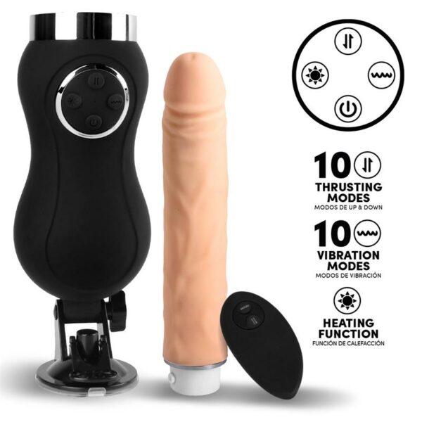 Sex Machine Vibración, Thrusting y Calor Control Remoto USB