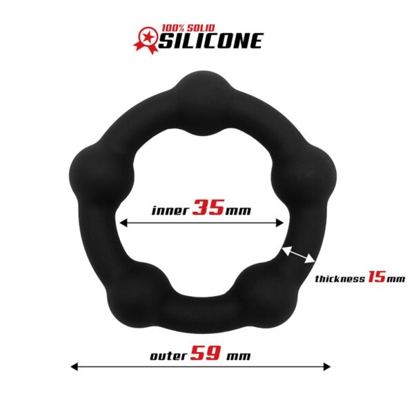 Anillo para el Pene Silicona Sólida 3.5 cm Negro - Imagen 3