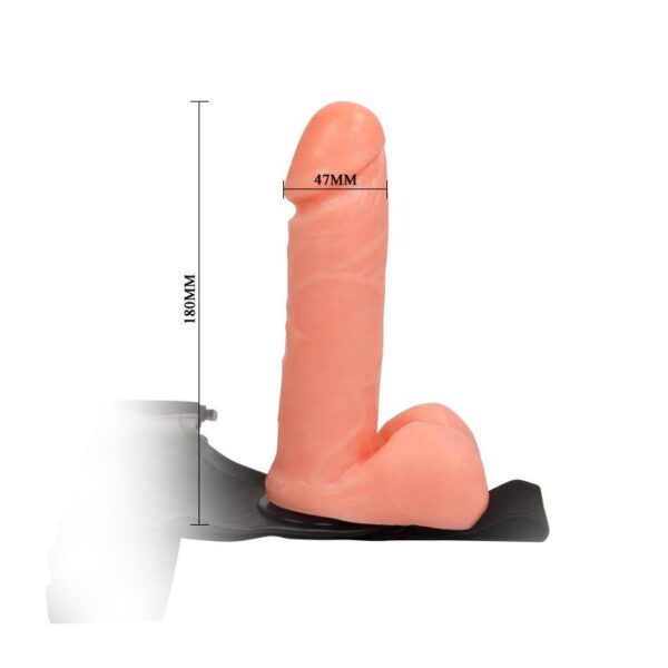 Arnés con Dildo y Testículos 17.5 cm